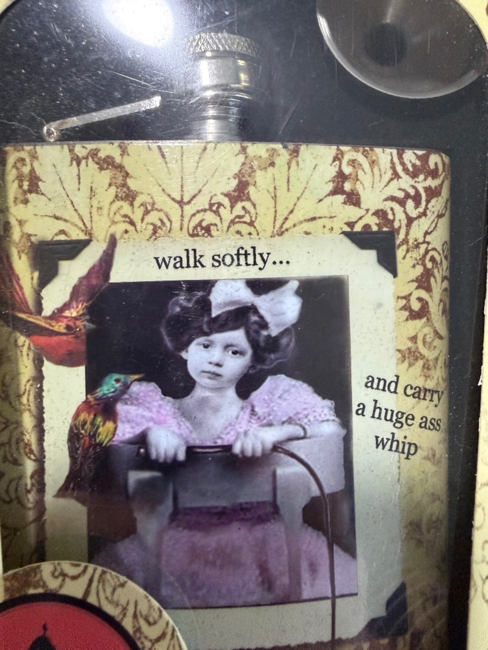 Erin Smith Art “Walk Softly…” 7 oz. Flask — NIB